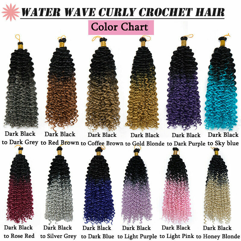 Kinky Curly Braids Afro Crochet Water Weaving Hair Extensions - Multiple Colors & Lengths