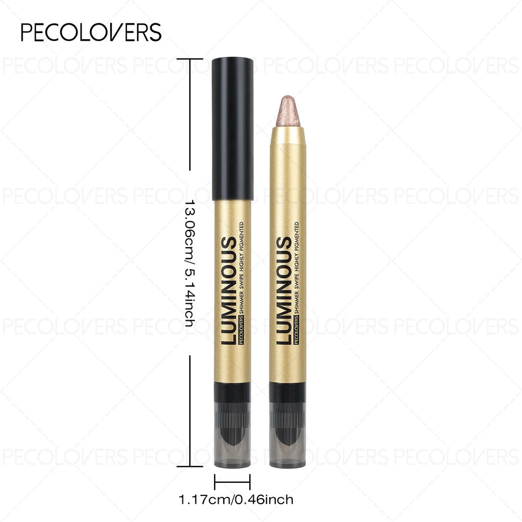 Waterproof Glitter Matte Eyeshadow Stick Set - Dual-Ended Eye Makeup Pen