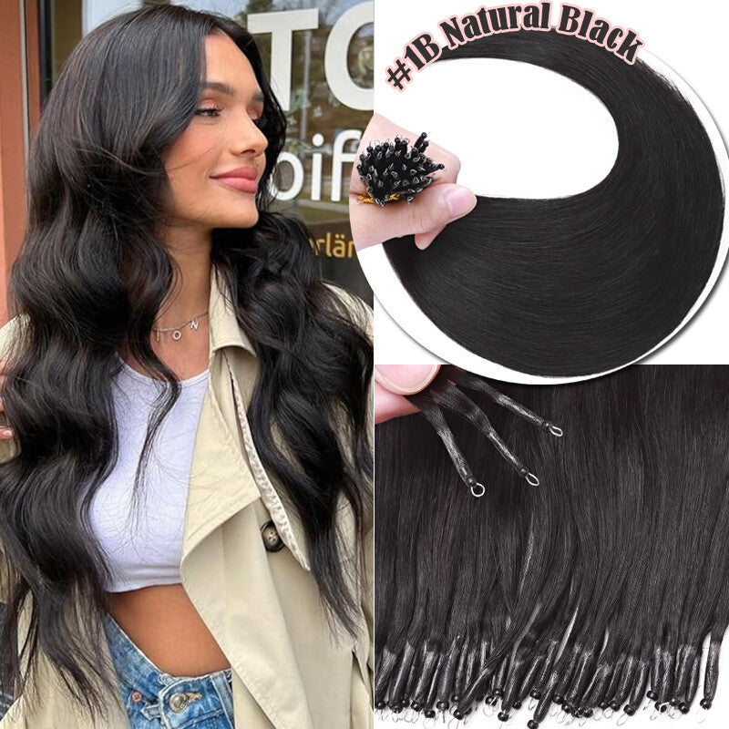 150g Thick Nano Ring Human Hair Extensions with Micro Beads for Ombre Styles