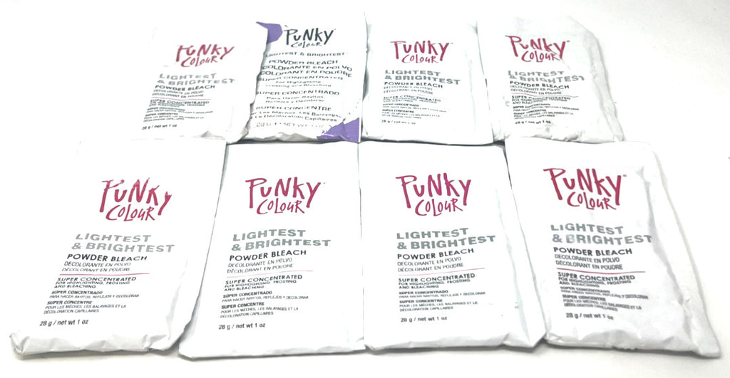 Powder Bleach Set - Lightest & Brightest, 8 Pack 1 oz Each for Hair & Fabric