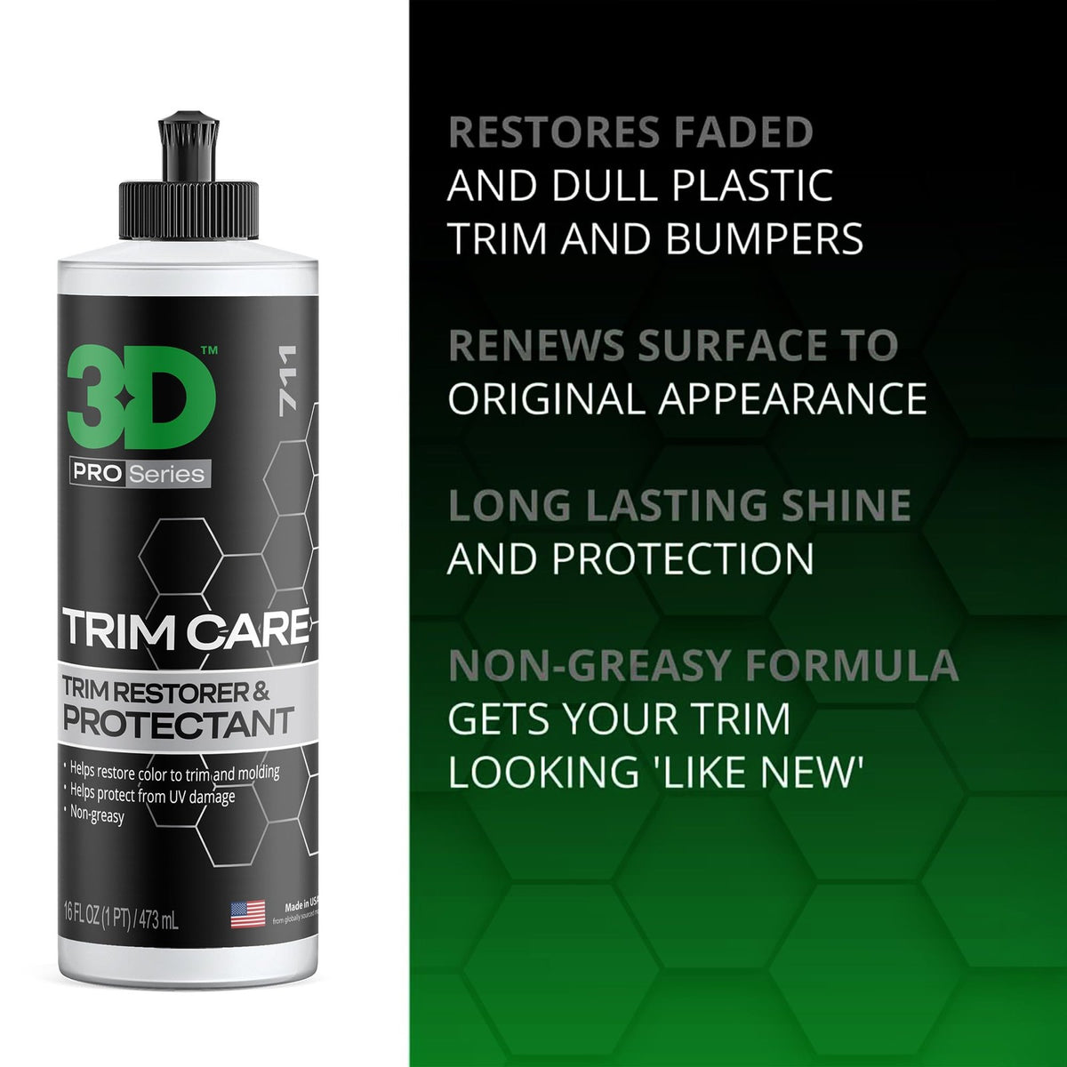Plastic Trim Restorer Gel for Cars 16 Fl Oz - Faded Bumper & Molding Shine