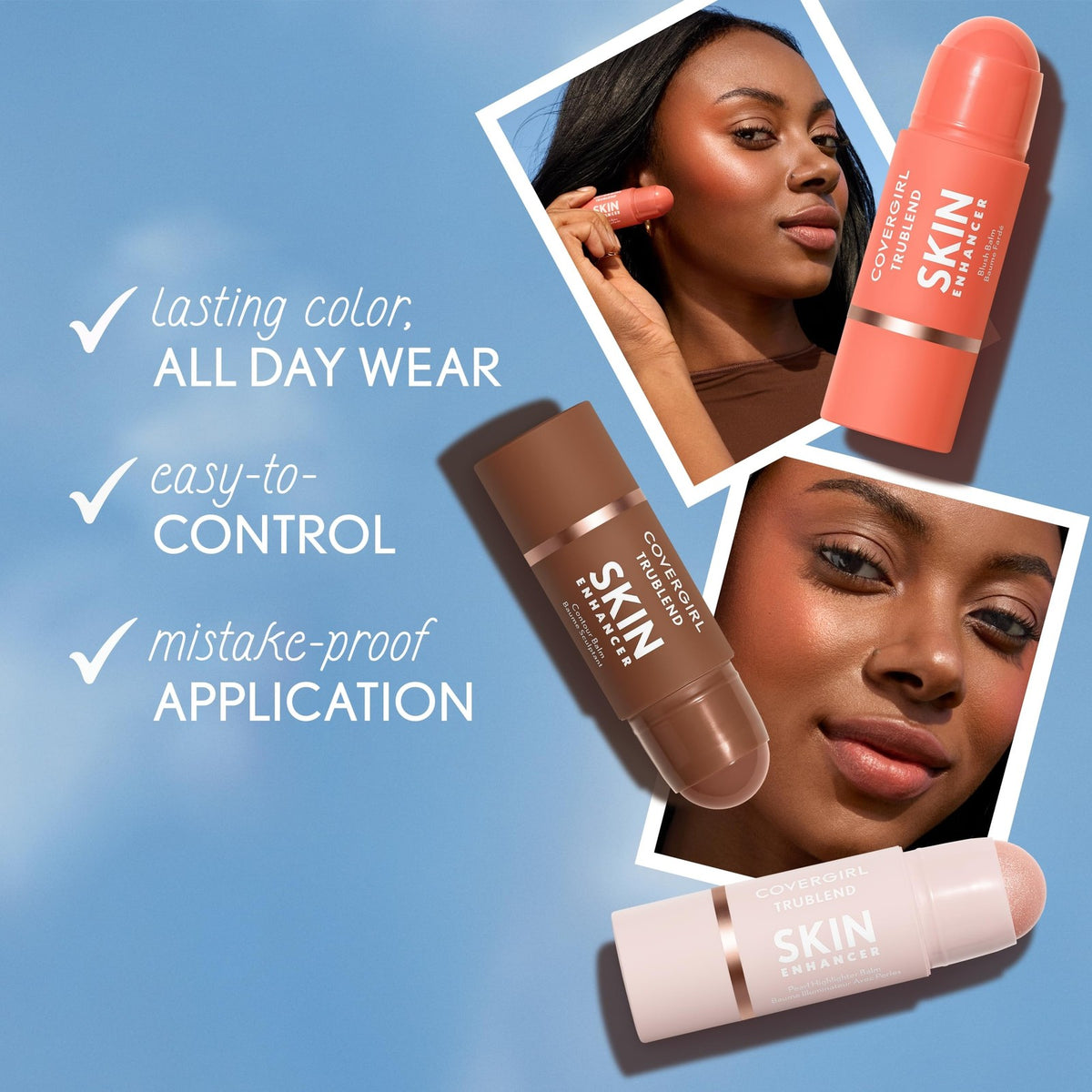 Covergirl Trublend Skin Enhancer Blush Balm Stick 250 Sleepy Mauve - Hydrating & Buildable