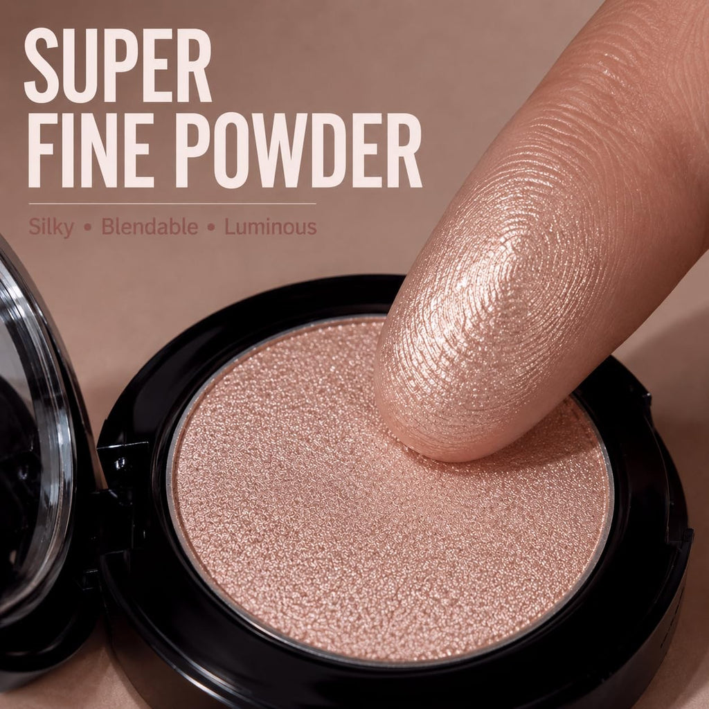 Pink Champagne Shimmer Eyeshadow with Mirror - Long Lasting 1.16 oz