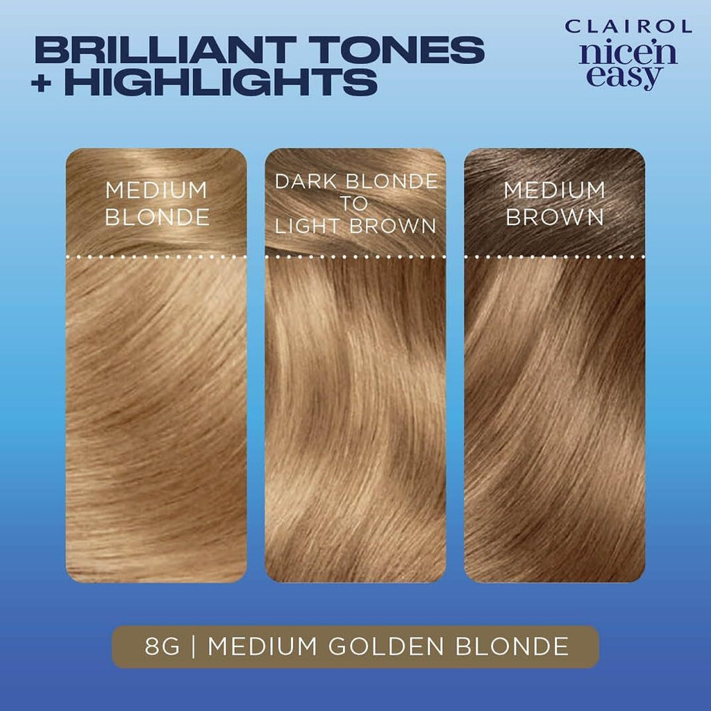 Hair Color Kit - Permanent Medium Golden Blonde with Highlights & Treatment