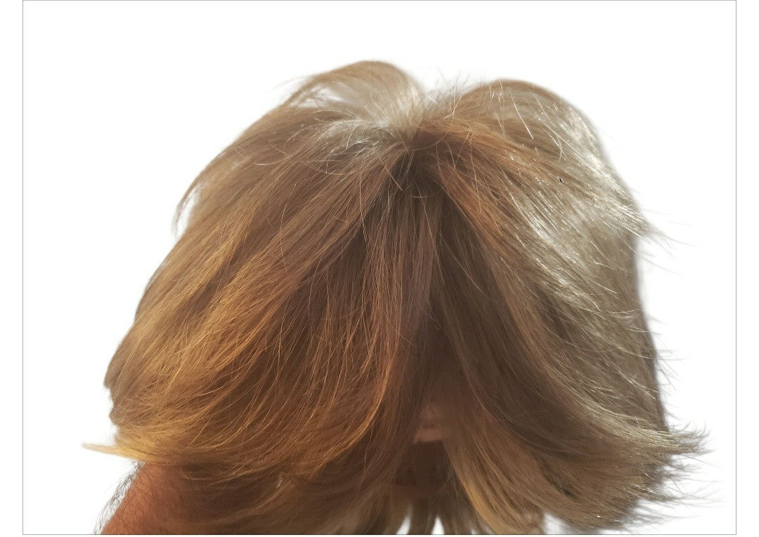 Large Cap Wig with Short Textured Layers in Praline Foil - Comfortable Synthetic Hairpiece