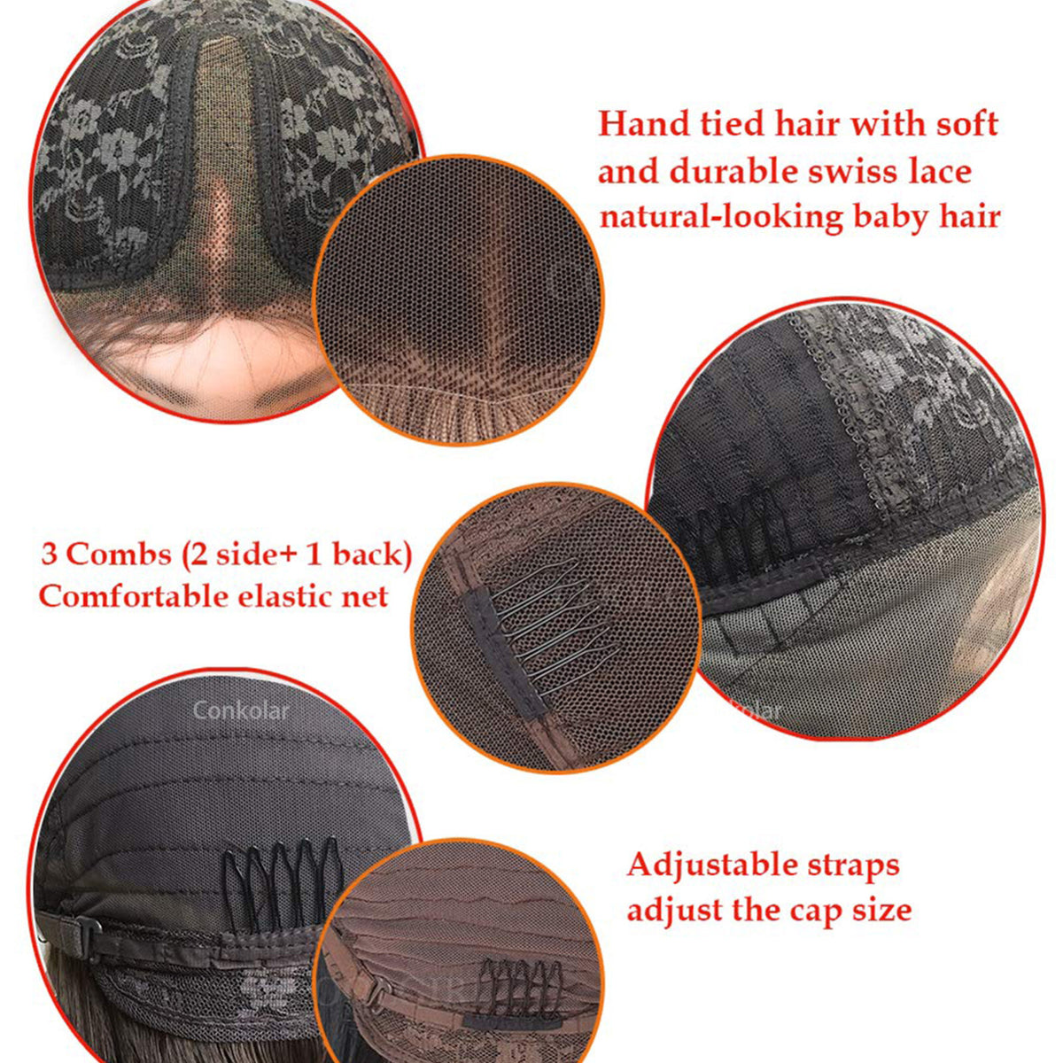 Long Straight Brown Synthetic Lace Front Wig for Black Women Heat Resistant 180% Density