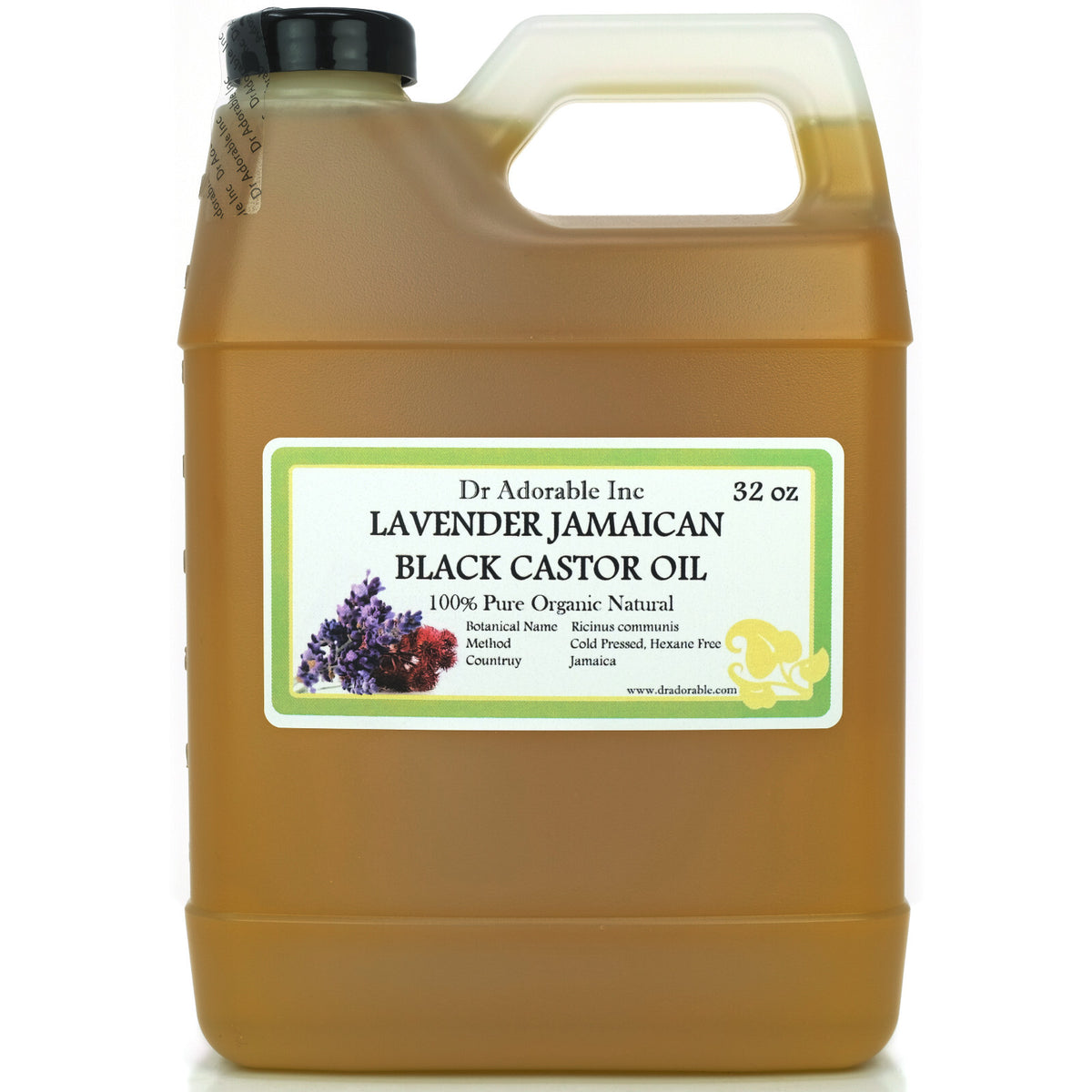 Pure Organic Lavender Jamaican Black Castor Oil for Hair & Skin - Multiple Sizes