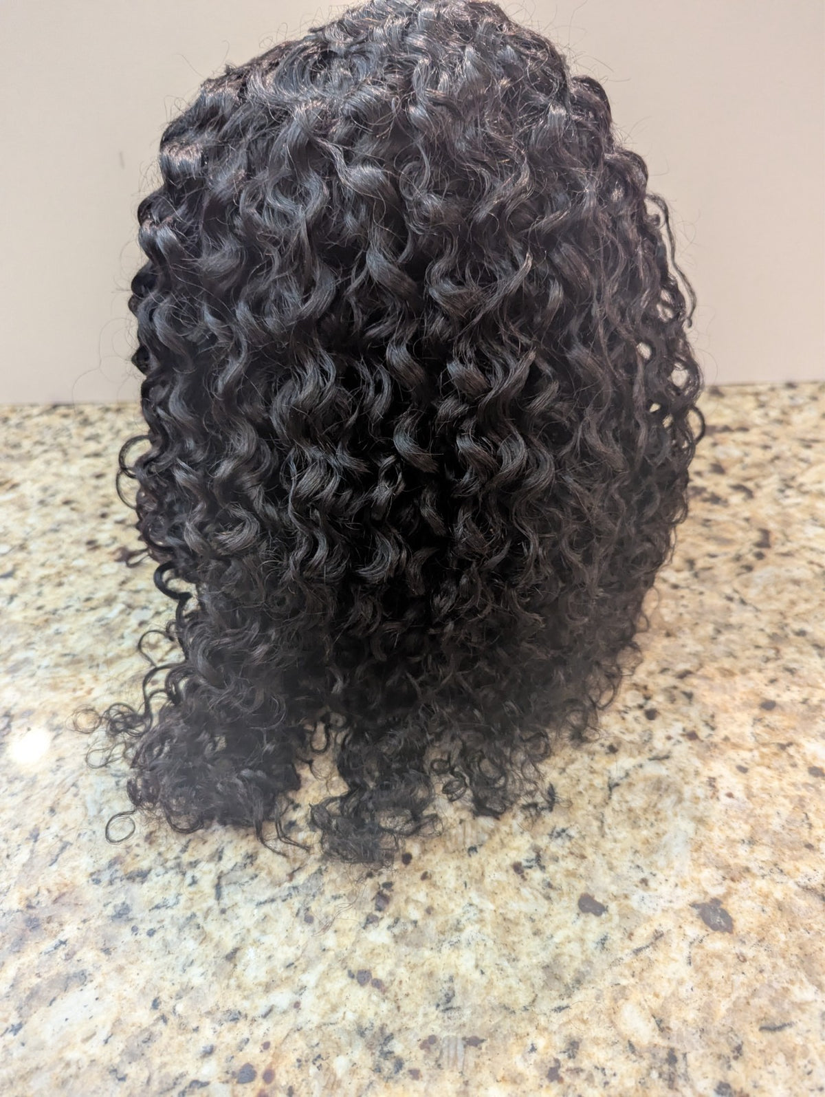 16-Inch Glueless Curly Wig for Women - Black, Natural Look