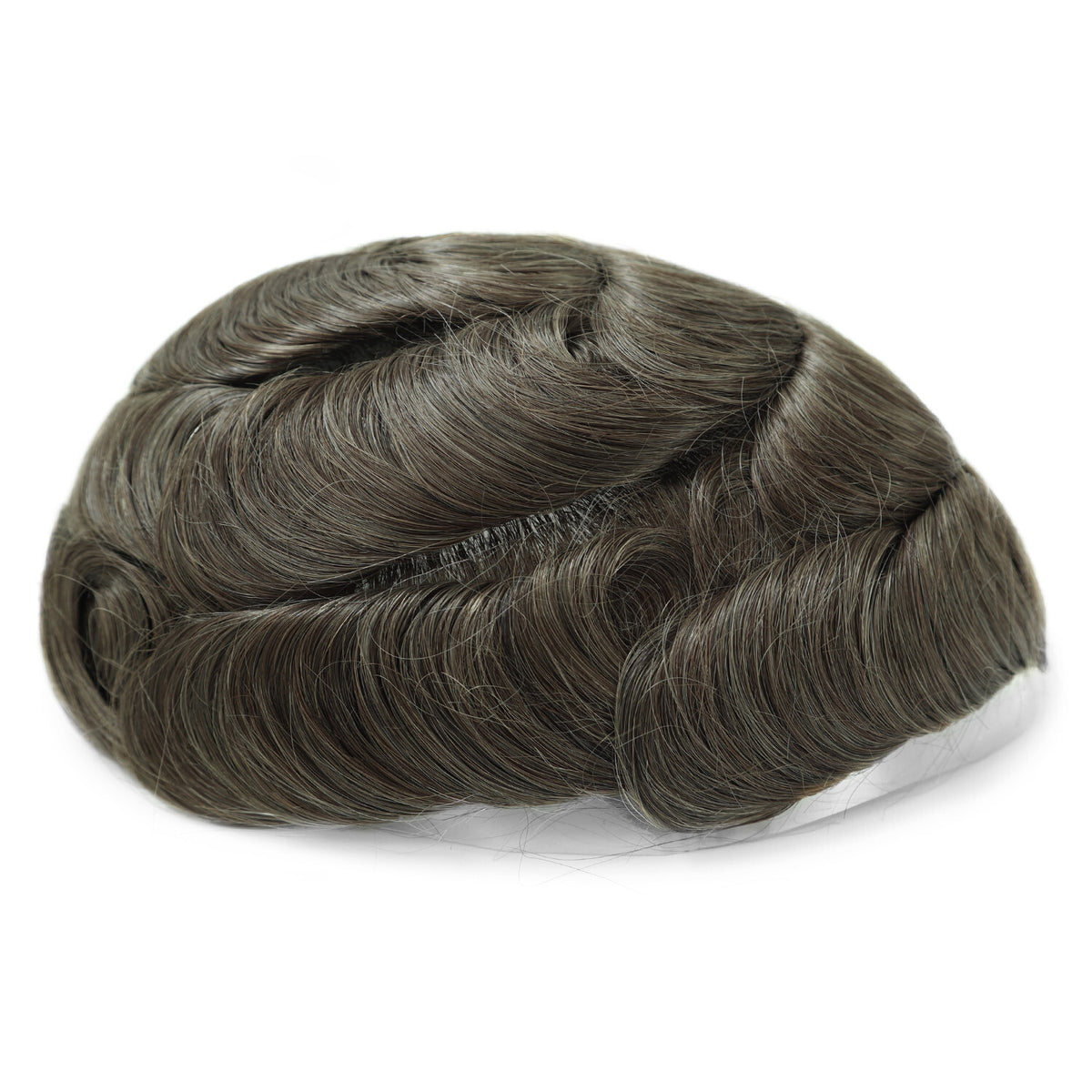 Men's Human Hair Toupee Injection Skin System Brown #7 8x10in Center Crown