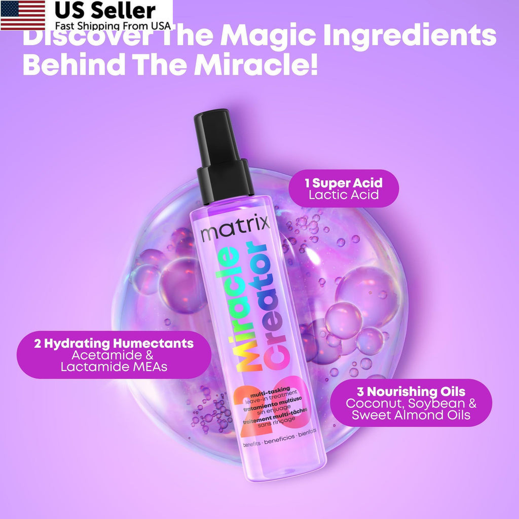 Miracle Creator Leave-In Conditioner Spray with Heat Protectant & Frizz Control