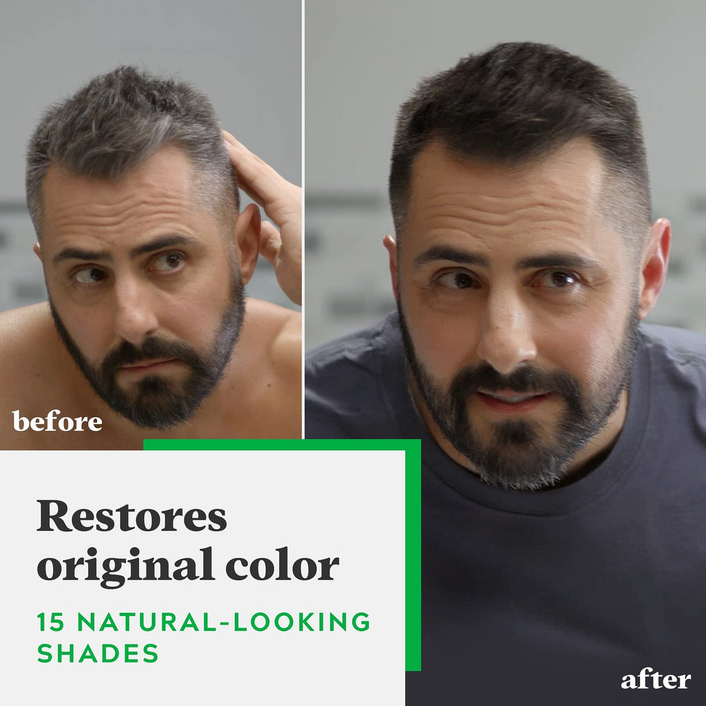 Men's Ash Brown Hair Color Kit - Natural Gray Coverage, Permanent, 3 Pack