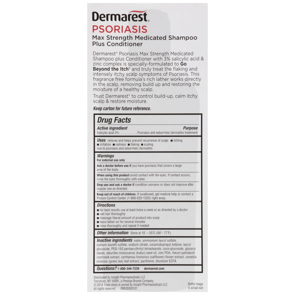 Medicated Psoriasis Shampoo & Conditioner Set with Salicylic Acid - 3 Pack, 8 Fl Oz