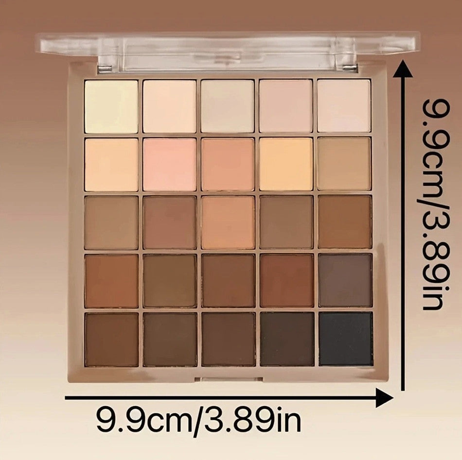 25 Color Eyeshadow Palette Neutral Brown Gray Smoky Eye Makeup Kit