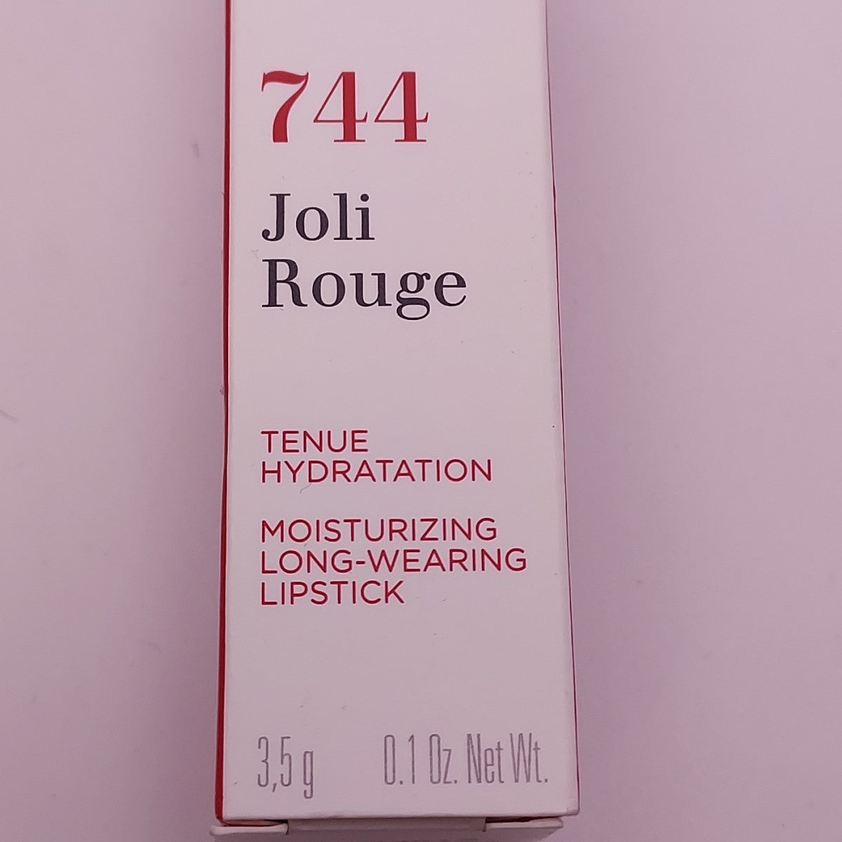 Clarins Joli Rouge Long Wear Lipstick Plum 744 Moisturizing Lip Color