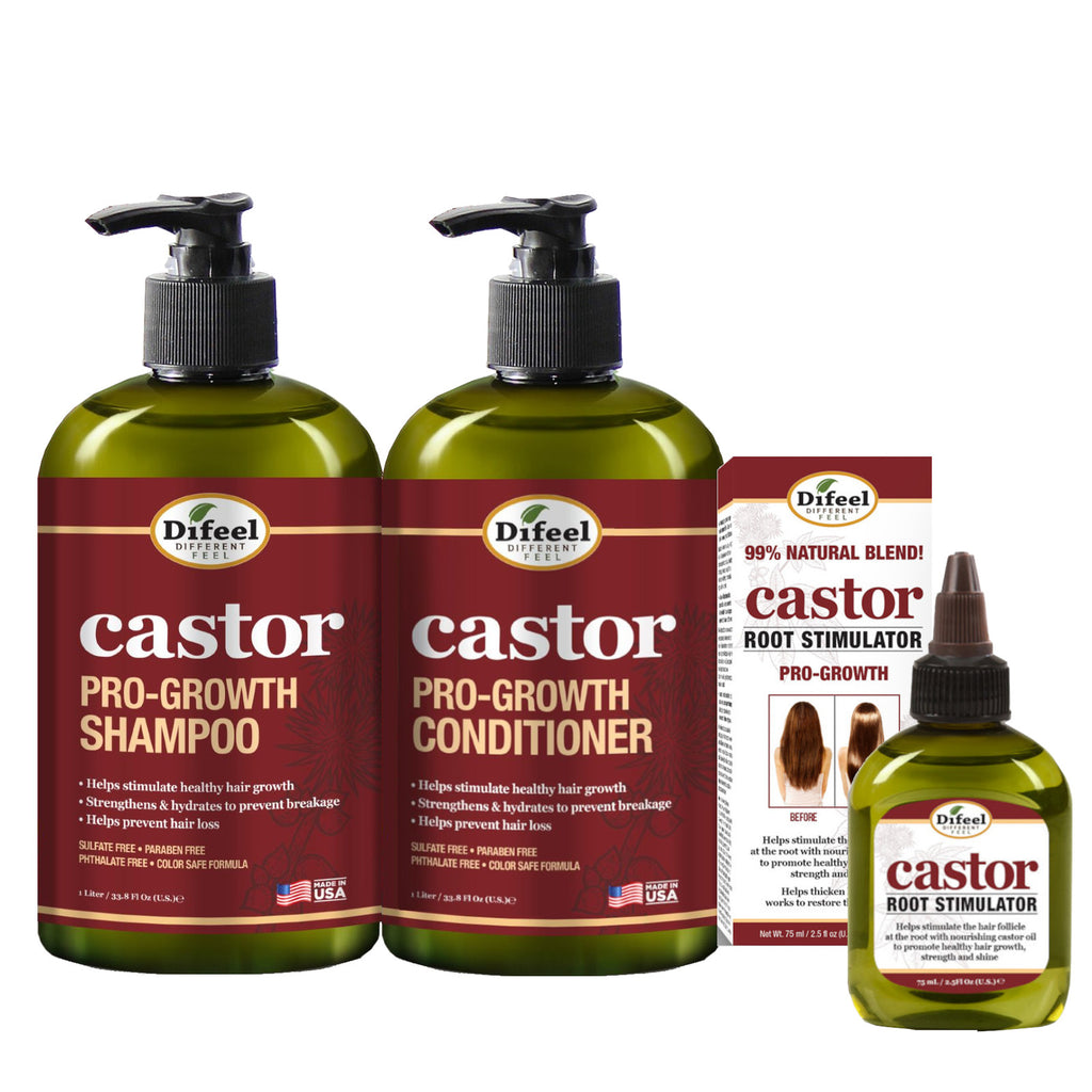 Pro-Growth Hair Care Set with Shampoo, Conditioner & Root Stimulator