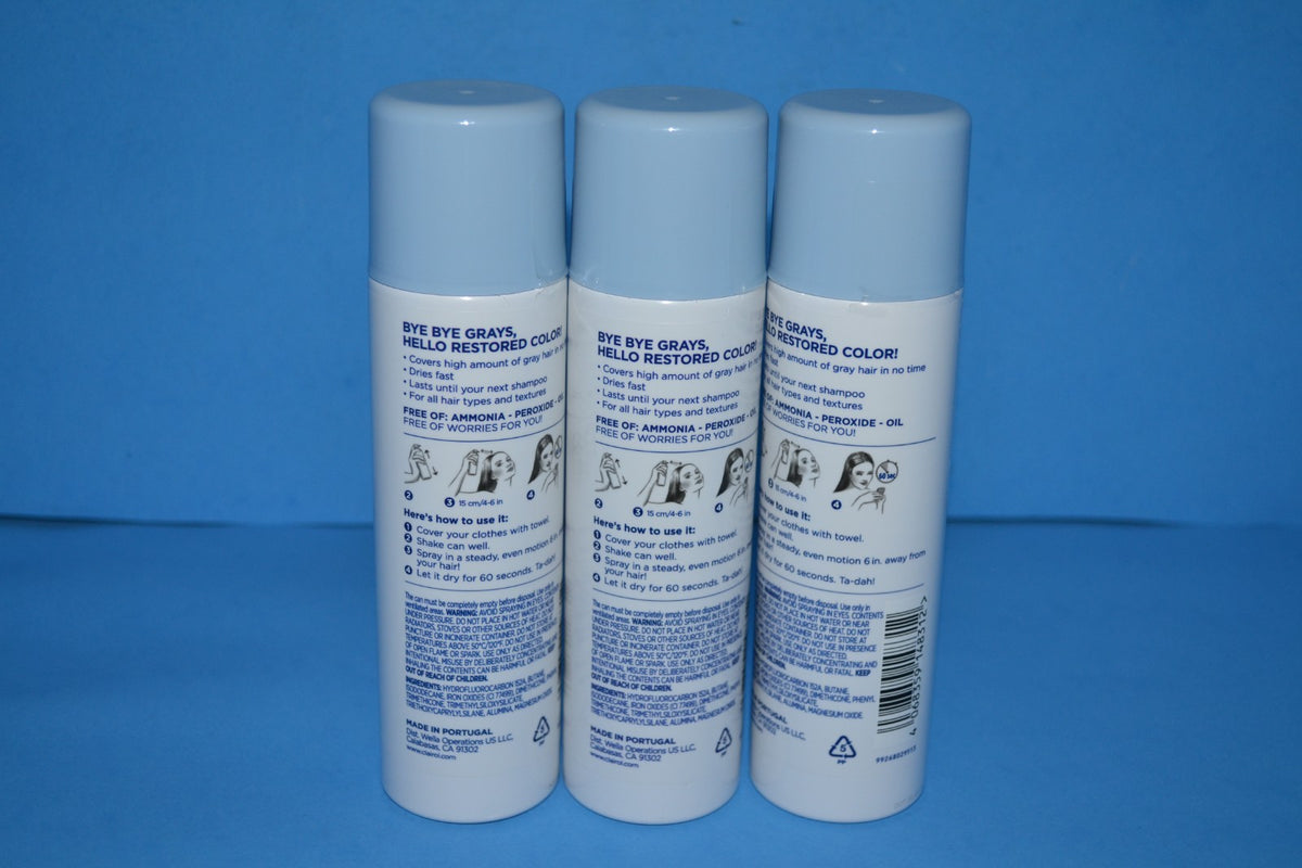 3-Pack Black Root Touch-Up Gray & Concealer - 3.7 oz Each