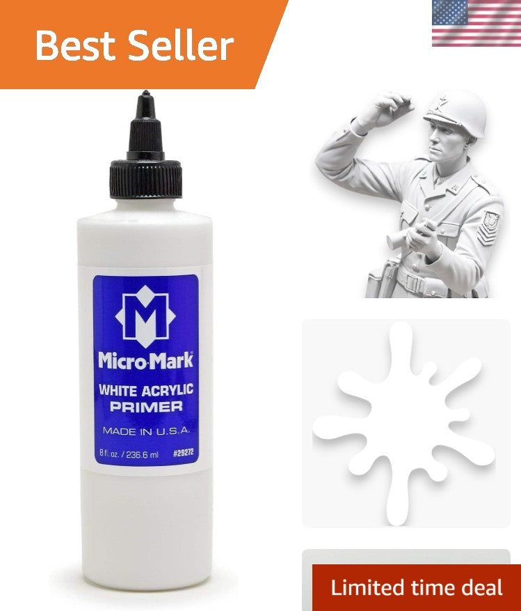 Brush-On Acrylic Primer, 8oz – Fast-Drying, Non-Toxic for Crafts & Models