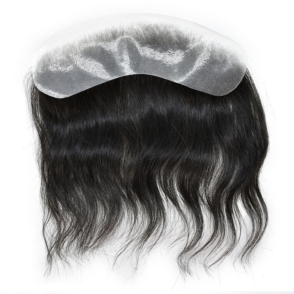 Men's Invisible Hair Frontal V-Loop Hairpiece for Receding Hairline