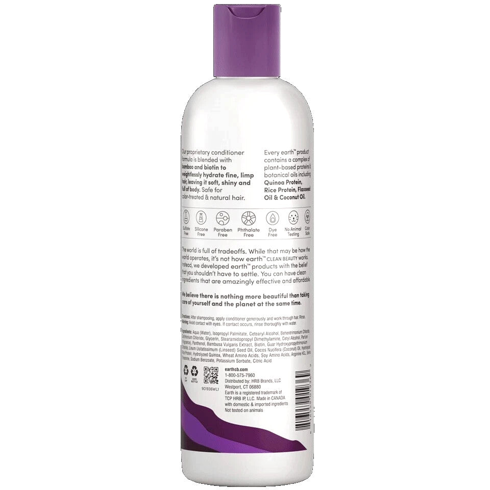 4 Pack Earth Clean Beauty Weightless Volume Conditioner with Bamboo & Biotin - 12 oz Each