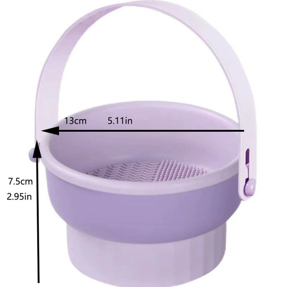 Silicone Makeup Brush Cleaning Bowl & Drying Tool - Portable & Reusable