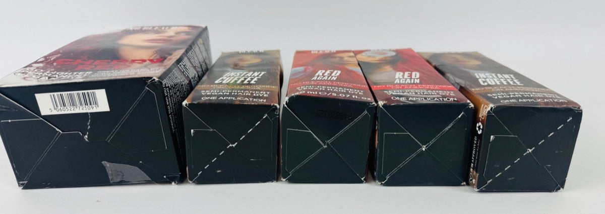Hair Dye Set of 5 - Cherry Red, Instant Coffee, Red Again - Bleach London