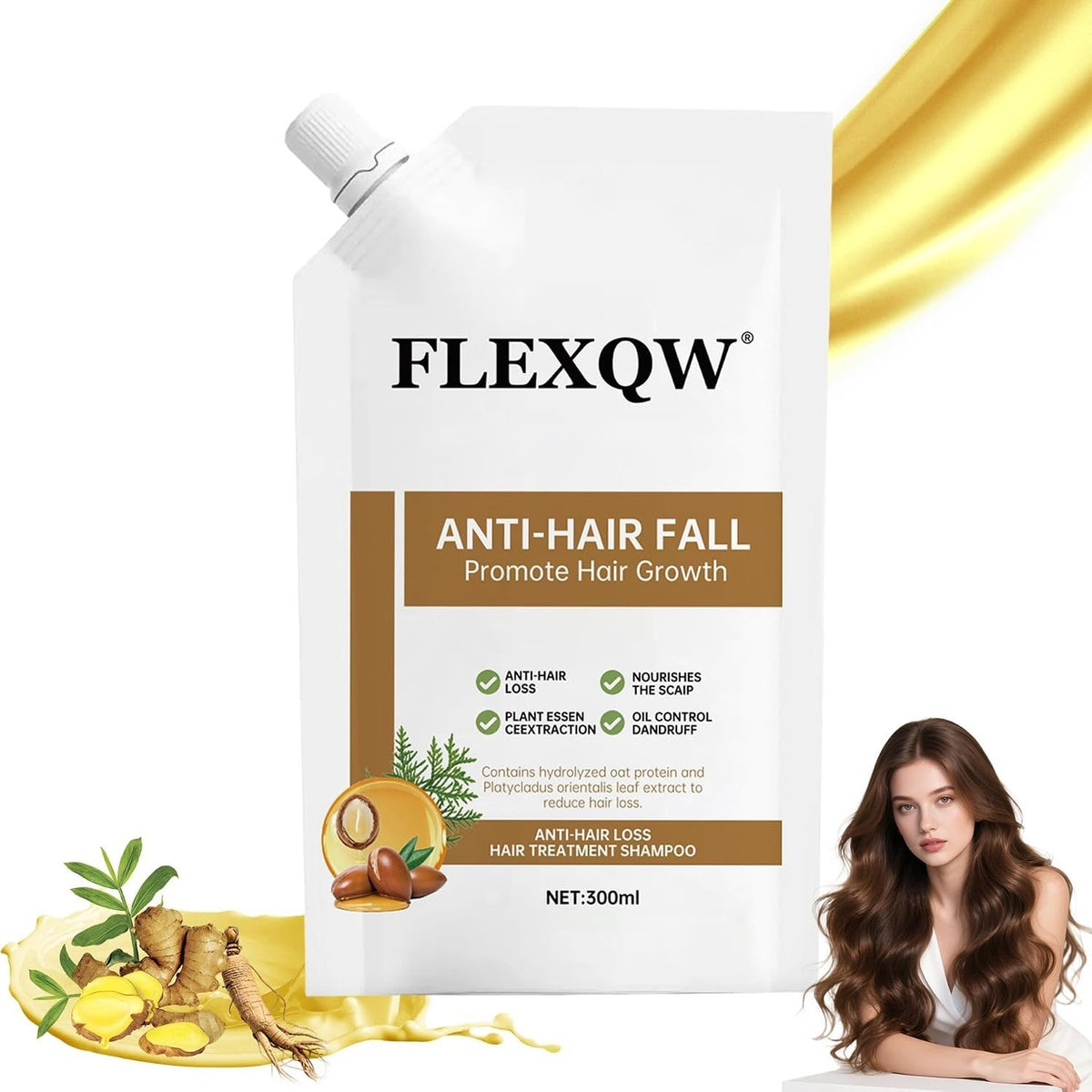 Anti Hair Loss Shampoo for Hair Growth & Thickening - Natural Ginseng & Ginger Formula