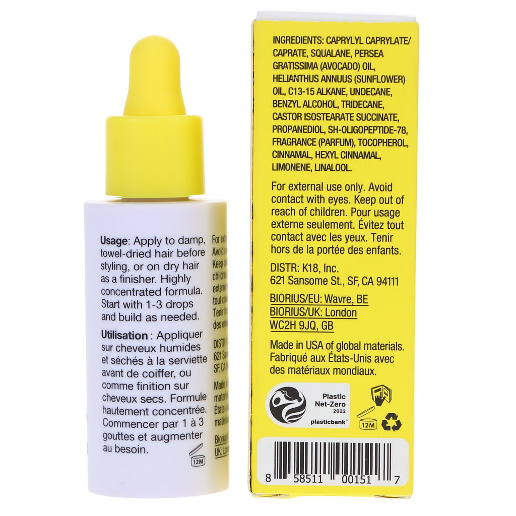K18 Molecular Repair Hair Oil - Frizz & Damage Treatment, 0.34 oz