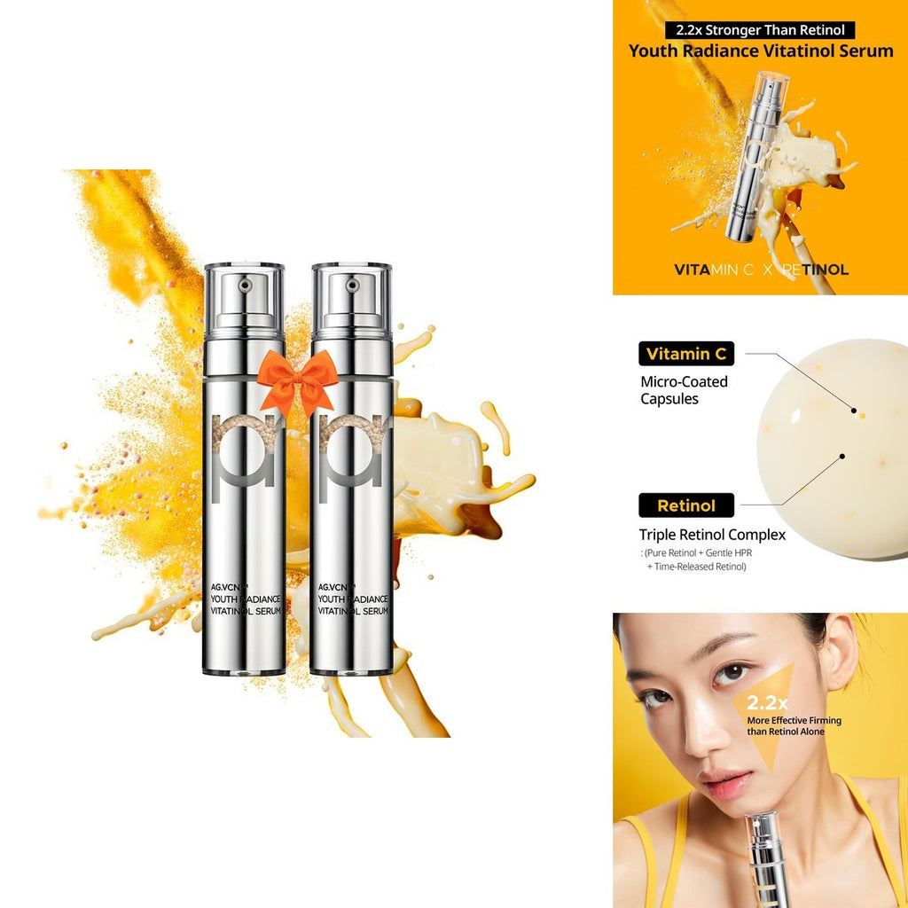 Vitaninol Serum Bundle with Vitamin C and Retinol - Brightening Skin Care Set, 0.7 oz x 2