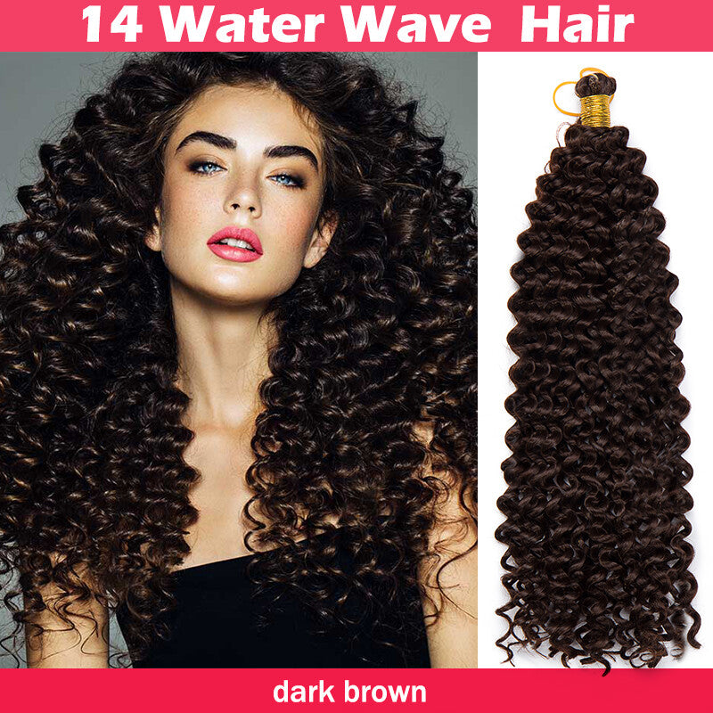 Long Boho Crochet Water Wave Braid Hair Extensions - Curly Synthetic Hair