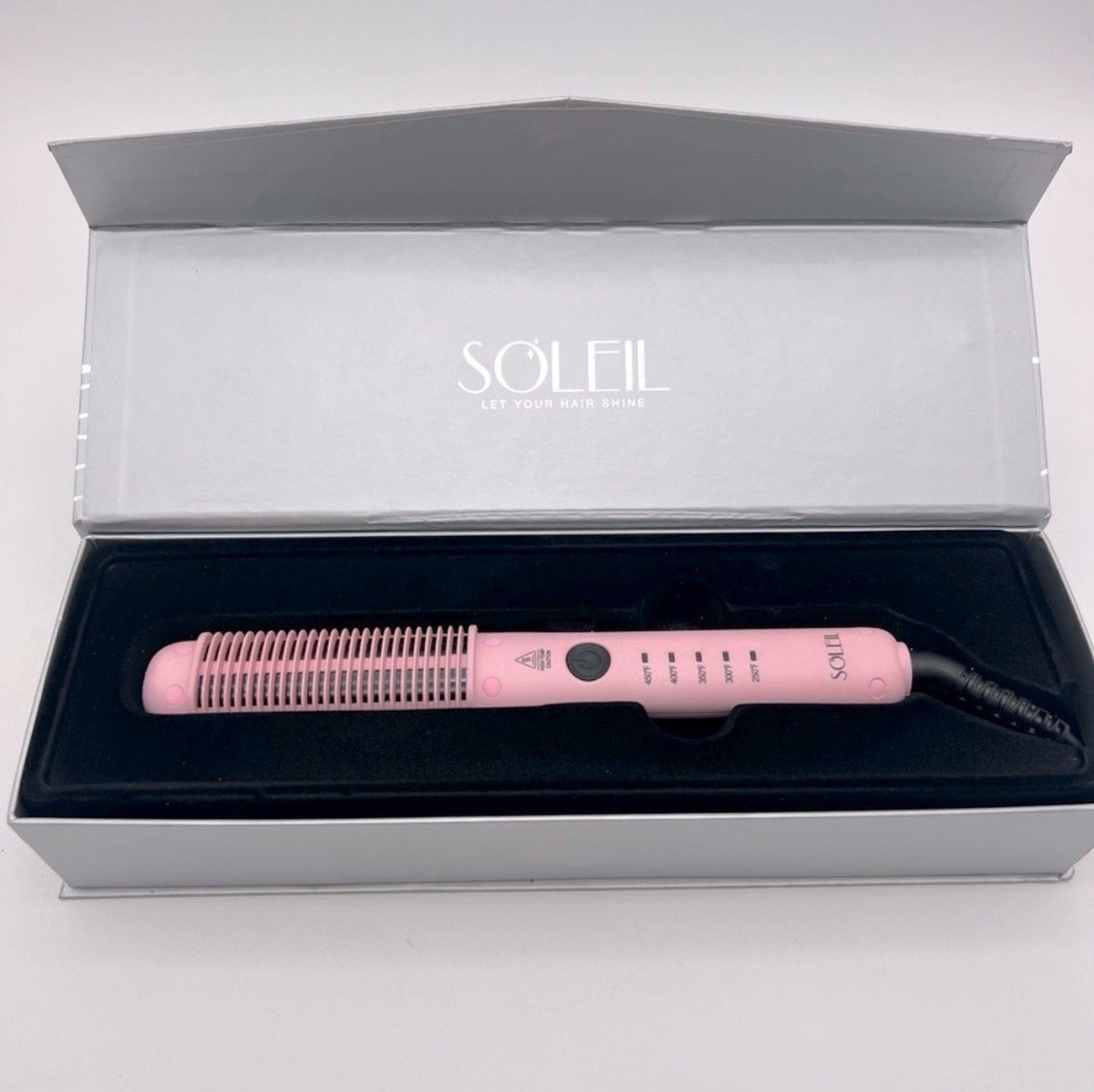 Baby Pink Heat Styling Comb Brush Dual Voltage Hair Styling Tool
