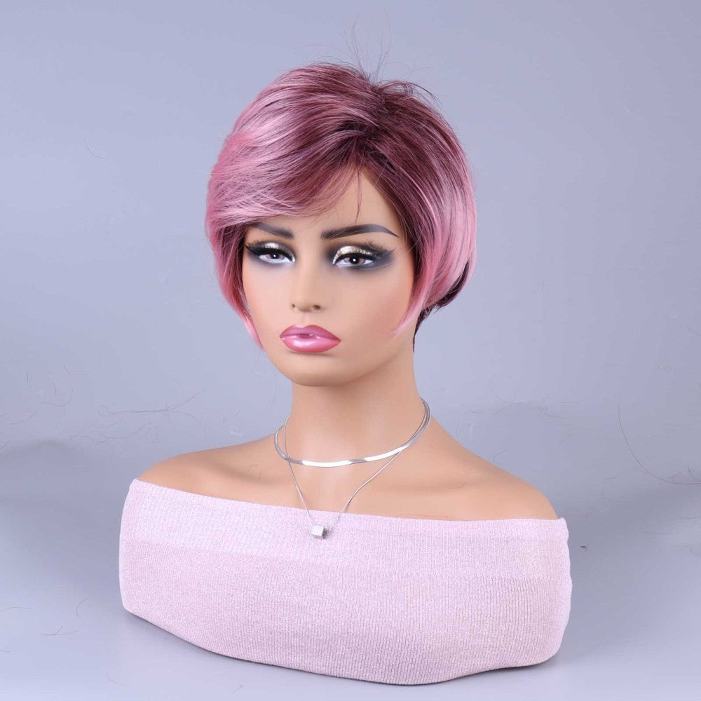 10-Inch Gradient Short Curly Wig - Natural Looking Thick Hair, Soft & Fluffy