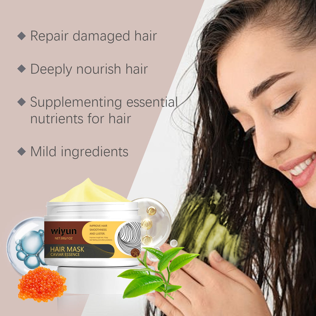 Caviar & Collagen Hair Mask - Moisturizing Repair Smoothing Shine Natural