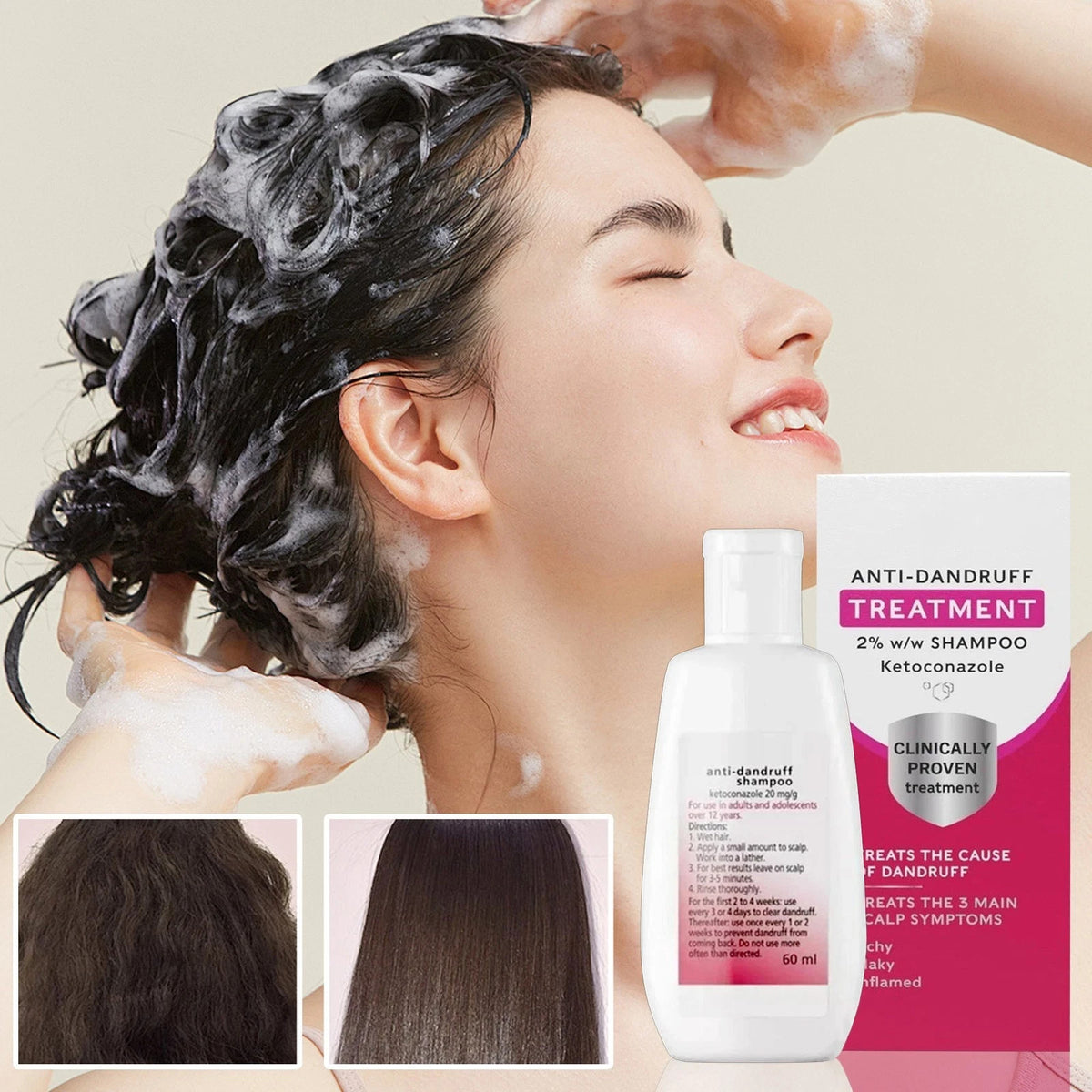Anti-Dandruff Shampoo 2-Pack for Scalp Relief & Flake Control