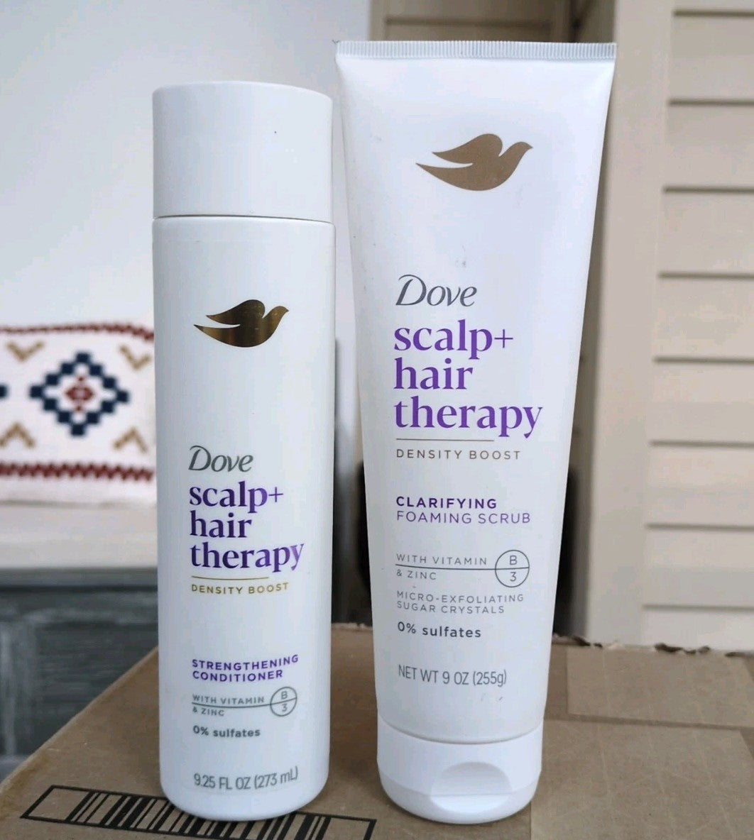 Dove 2-Piece Hair Care Set: Strengthening Conditioner & Clarifying Scrub