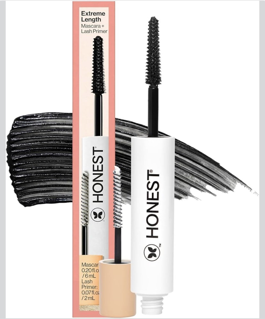 2-in-1 Lengthening Mascara and Lash Primer - Black, Sealed