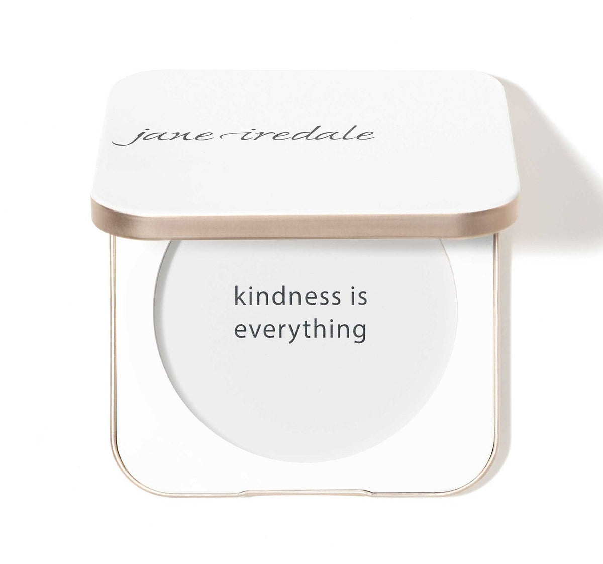 Refillable Compact Makeup Case with Magnetic Closure - White