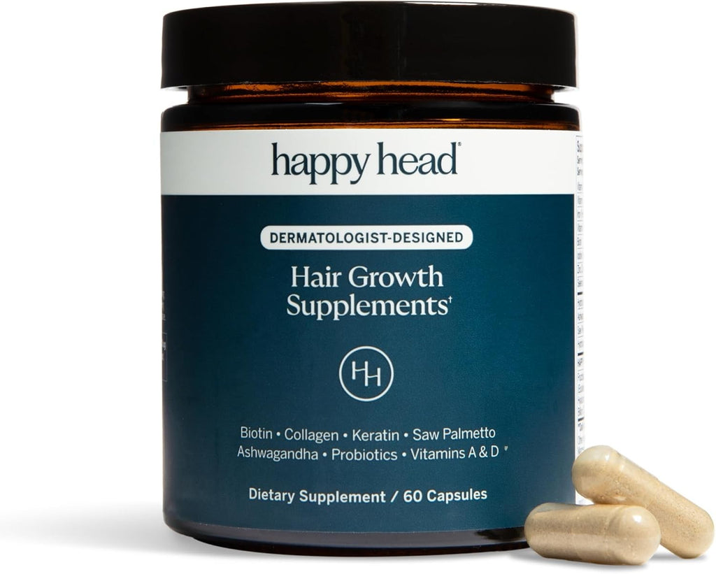 Hair Capsules with Biotin Collagen Keratin for Men & Women - 60 Caps