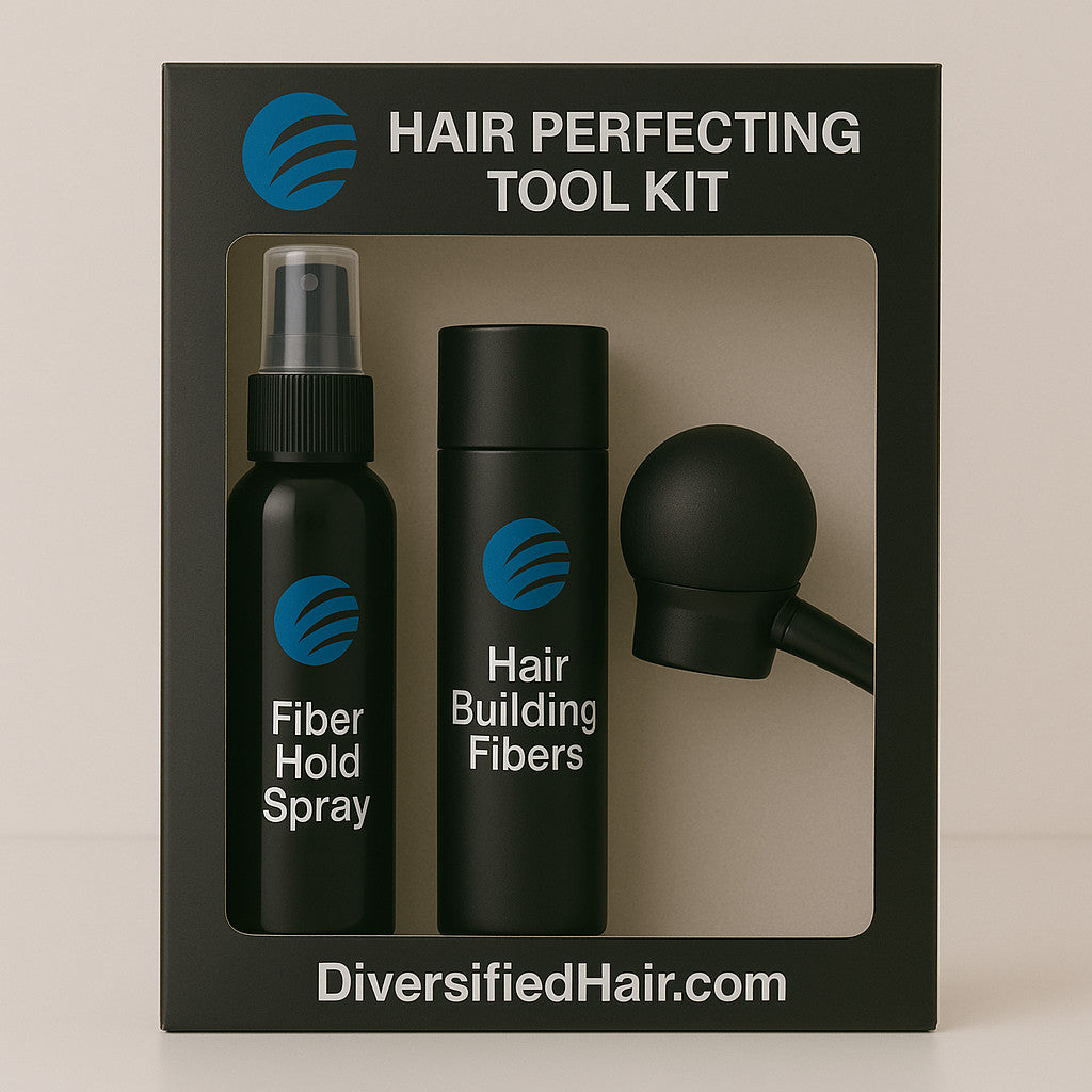 Hair Building Fibers & Spray Kit for Fuller, Natural-Looking Hair – Includes Applicator & Hold Spray