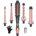 5-in-1 Curling Wand Set with Interchangeable Ceramic Barrels for Hair Styling