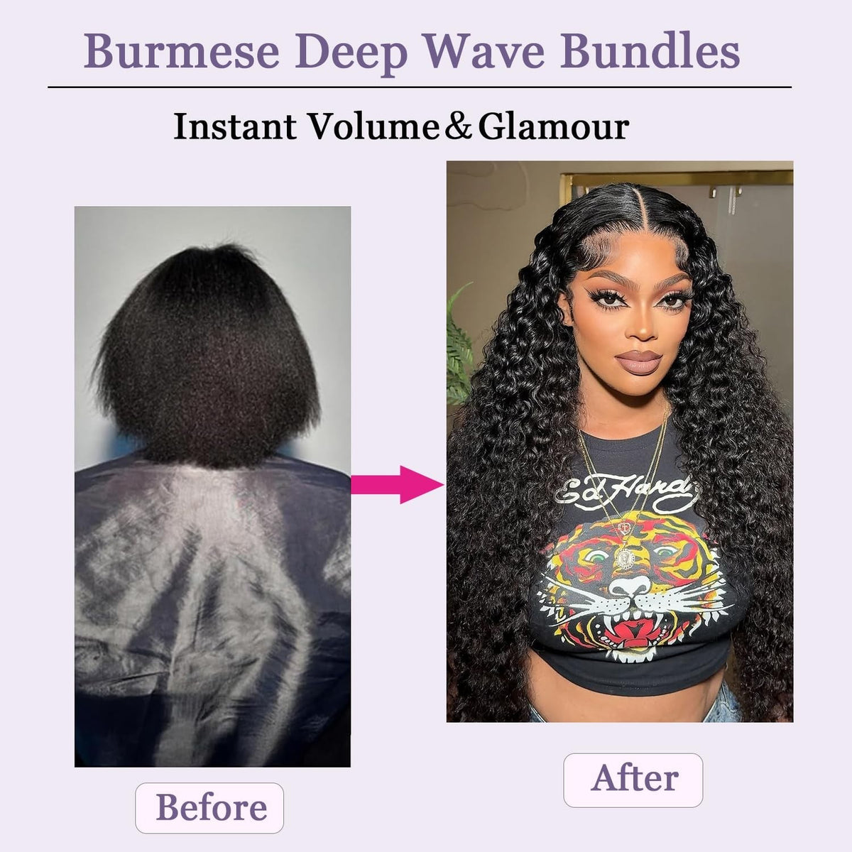15A Burmese Deep Wave Human Hair Weft Bundles - Natural Black, 14 Inch