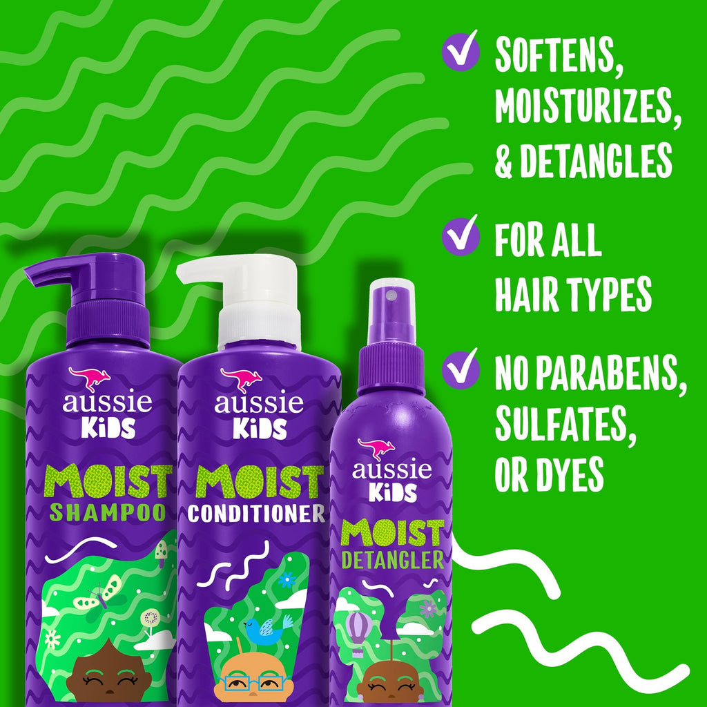 Kids Hair Care Bundle Set - Gentle Tangle-Free Shampoo 40 Fl Oz