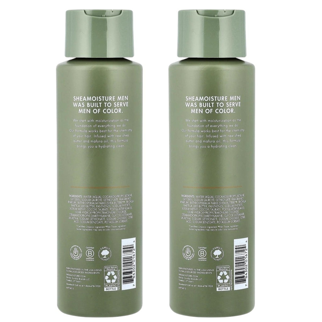 Moisturizing Shampoo for Dry Hair 13oz - 2 Pack SheaMoisture Men Shea Butter & Mafura Oil
