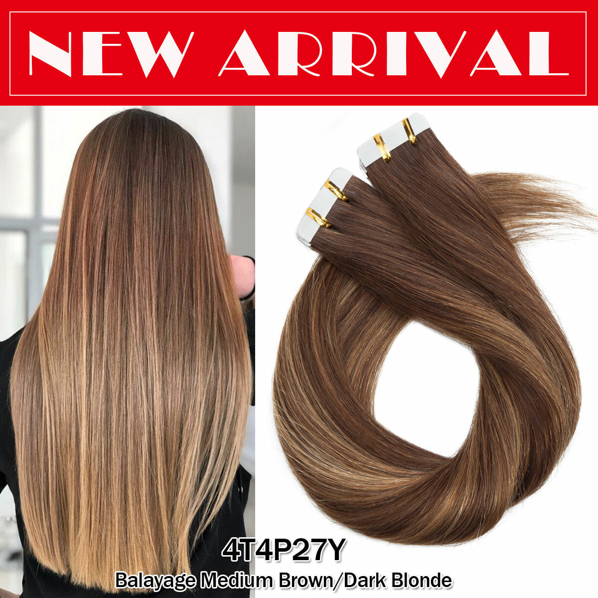 Russian Tape-In Human Hair Extensions - 100% Remy Body Wave, Multiple Colors & Lengths