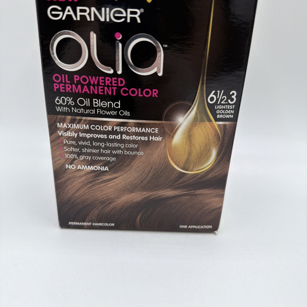 Garnier Olia Oil Powered Permanent Hair Color 6 1/2 Light Golden Brown 2 Pack