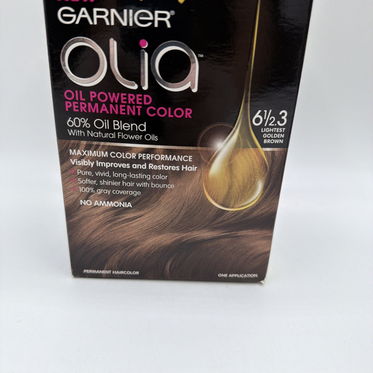 Garnier Olia Oil Powered Permanent Hair Color 6 1/2 Light Golden Brown 2 Pack