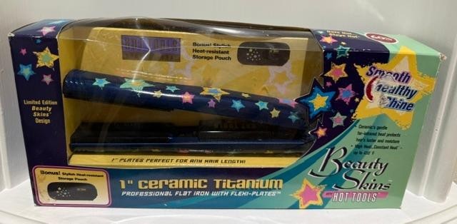 Ceramic Flat Iron 1 Inch Hair Styling Tool 400°F with Pouch - Professional