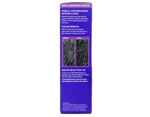 Men's Hair Color Touch of Gray 3 Pack Black & Gray Easy Application