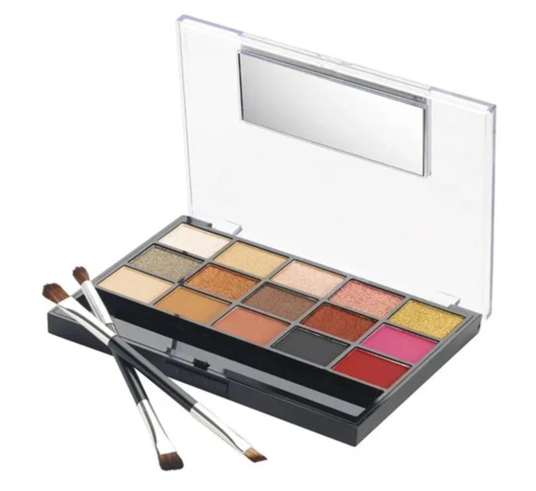 15 Shade Eyeshadow Palette with Brushes - All That Rose Gold