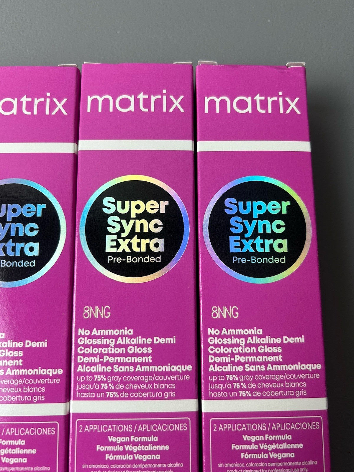 Matrix Super Sync Extra Hair Color 8NNG Medium Blonde Neutral Gold - Pack of 4