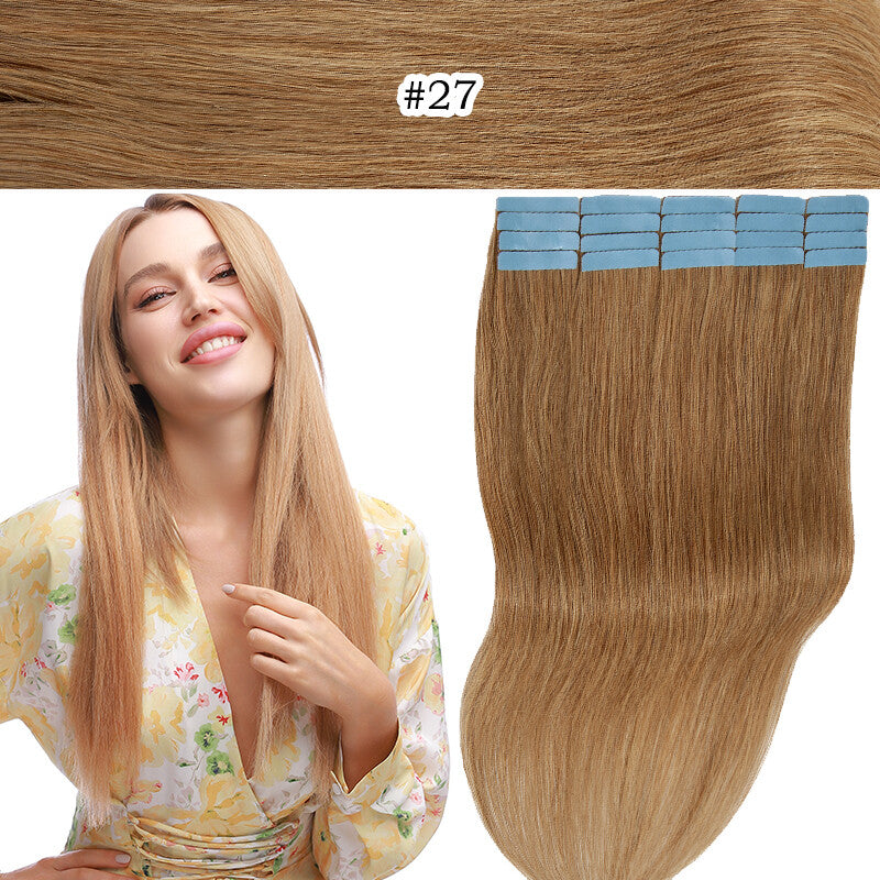 100G Tape-In Remy Hair Extensions Full Head - Russian Human Hair Thick Skin Weft